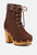 Maaya Brown Handcrafted Collared Suede Boot - Brown