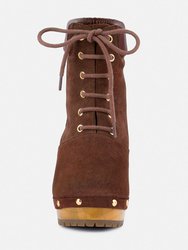 Maaya Brown Handcrafted Collared Suede Boot