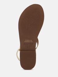 Madeline Gold Flat Thong Sandals