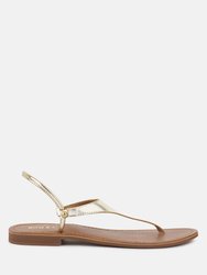 Madeline Gold Flat Thong Sandals