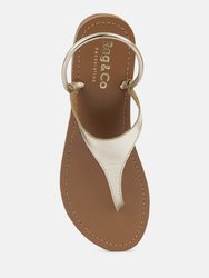 Madeline Gold Flat Thong Sandals
