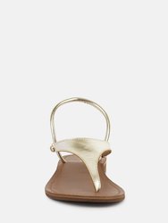 Madeline Gold Flat Thong Sandals