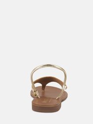 Madeline Gold Flat Thong Sandals