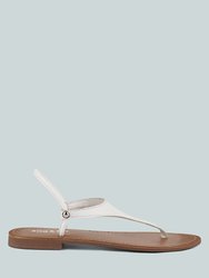 Madeline White Flat Thong Sandals