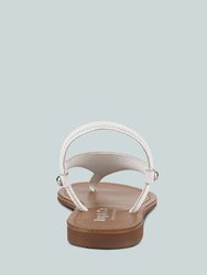 Madeline White Flat Thong Sandals