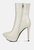 Magna Beige High Heeled Ankle Boot