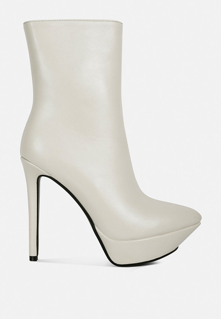 Magna Beige High Heeled Ankle Boot