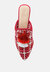 Mariana Red Woven Flat Mules With Tassels