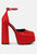 Martini Red Sky High Rampwalk Satin Sandals - Red