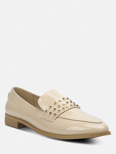 Rag & Co Meanbabe Semicasual Stud Detail Patent Loafers In Beige product