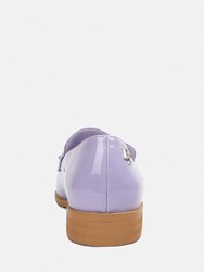Meanbabe Semicasual Stud Detail Patent Loafers In Lilac