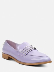 Meanbabe Semicasual Stud Detail Patent Loafers In Lilac - Lilac