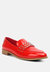 Meanbabe Semicasual Stud Detail Patent Loafers In Red - Red