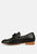 Merva Chunky Chain Leather Loafers In Black