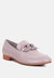 Merva Chunky Chain Leather Loafers In Off Lilac - Lilac