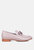 Merva Chunky Chain Leather Loafers In Off Lilac