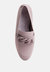 Merva Chunky Chain Leather Loafers In Off Lilac