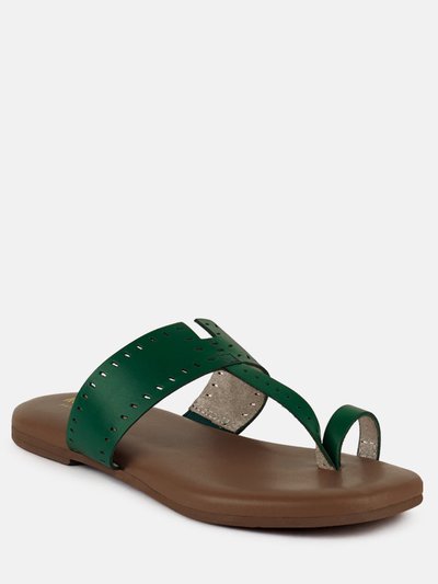 Rag & Co Mila Green Toe Ring Thong Slip Ons product