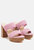 Mille Feux Suede Slip-On Block Heeled Sandal - Pink