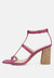 Mirabella Open Square Toe Block Heel Sandals In Fuschia