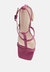 Mirabella Open Square Toe Block Heel Sandals In Fuschia