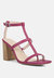 Mirabella Open Square Toe Block Heel Sandals In Fuschia - Fuschia