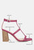 Mirabella Open Square Toe Block Heel Sandals In Fuschia