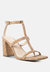 Mirabella Open Square Toe Block Heel Sandals In Natural - Natural