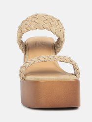 Misaki Braided Detail Chunky Sandals In Beige