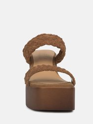 Misaki Braided Detail Chunky Sandals In Tan