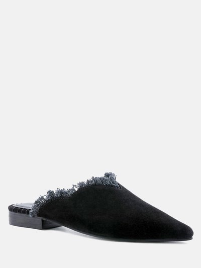 Rag & Co Molly Black Frayed Leather Mules product