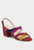 Mon lapin red high block heel leather sandal - Multi