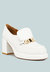 Morgan Metallic Embellishment Leather Platform Loafers In White