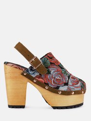 Mural Tapestry Handcrafted Clogs