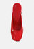 Neoplast Red Patent PU Block Heeled Mules Sandals