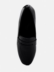 Nikola Black Classic Leather Penny Loafers