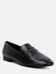 Nikola Black Classic Leather Penny Loafers - Black
