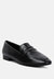 Nikola Black Classic Leather Penny Loafers - Black