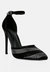 Nobles Black Rhinestone Patterned Stiletto Sandals - Black