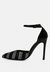 Nobles Black Rhinestone Patterned Stiletto Sandals