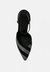 Nobles Black Rhinestone Patterned Stiletto Sandals