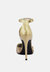 Nobles Gold Rhinestone Patterned Stiletto Sandals