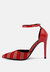 Nobles Red Rhinestone Patterned Stiletto Sandals