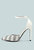 Nobles White High Heeled Patent Diamante Sandals