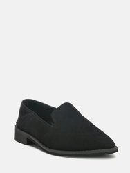 Oliwia Black Classic Suede Loafers - Black