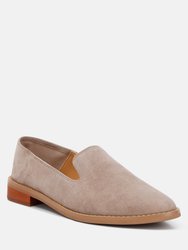 Oliwia Taupe Classic Suede Loafers - Taupe