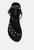 Oprah Studs Embellished Flat Sandals In Black