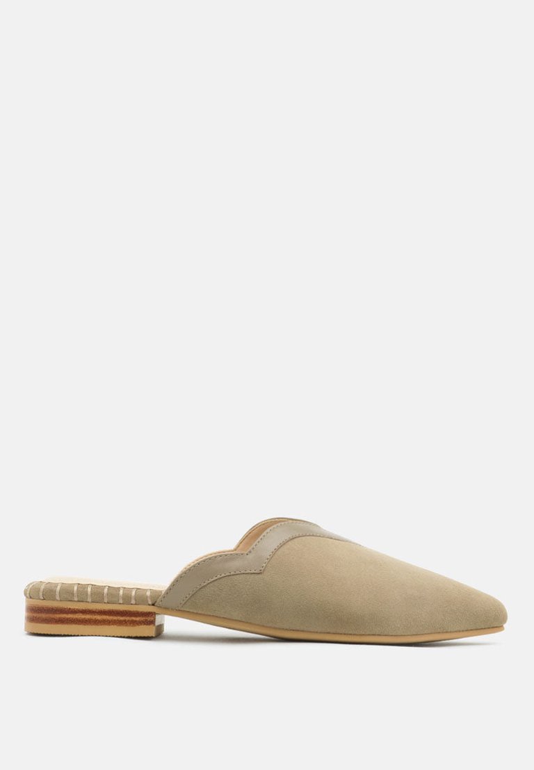 Orla Taupe Classic Suede Walking Mules