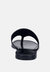 Orofer Black Soft Leather Luxury Thong Flats