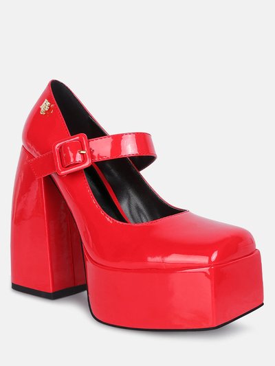 Rag & Co Pablo Red Statement High Platform Heel Mary Jane Sandals product